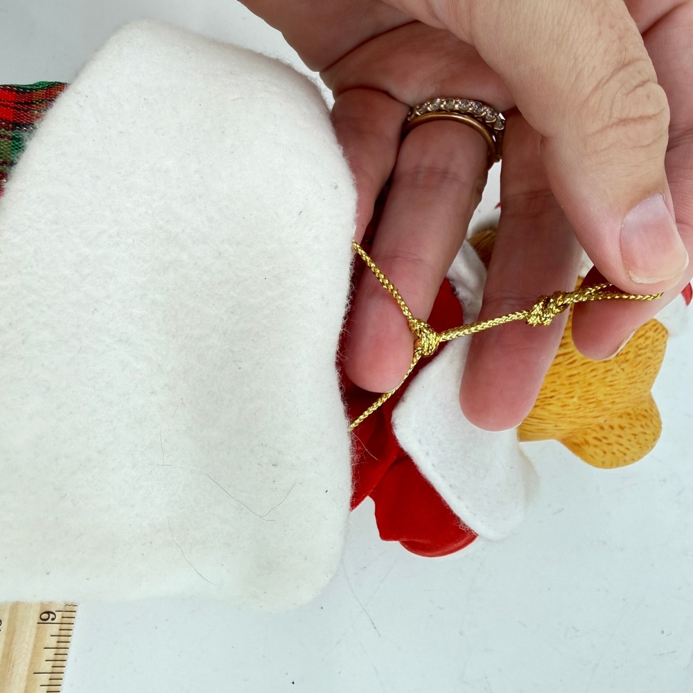 Jing'l Christmas Musical Teddy Bear Vintage Stocking Ornament 1985 Working 12" - Picture 14 of 14